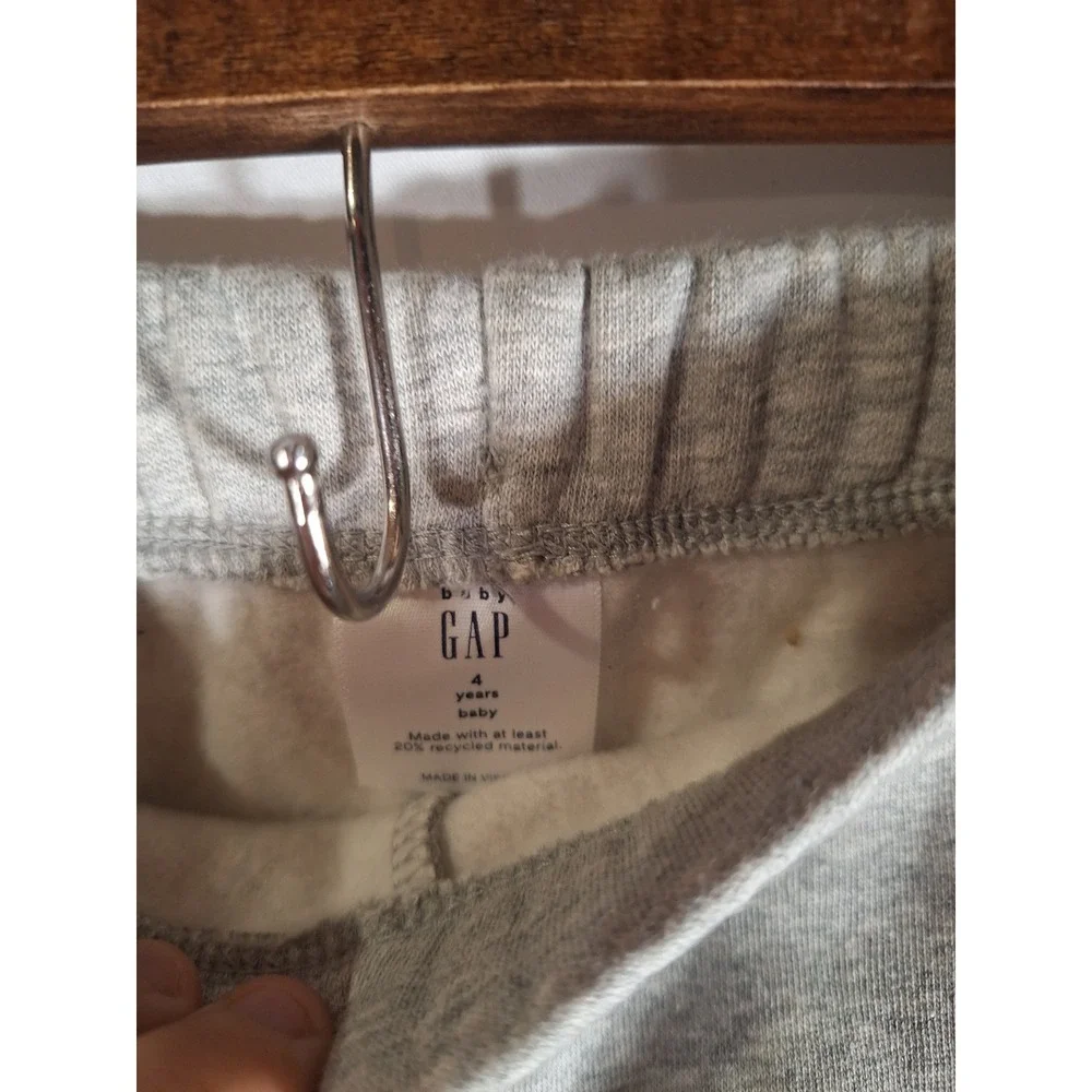 Baby Gap Girls Gray Pink Logo Zip Hoodie and Jogger Sweatpants Set 4T 4 Years
